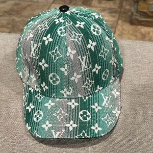 Defected Green and White Monogram Cap